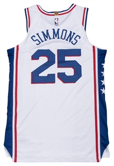2017-18 Ben Simmons Game Used & Photo Matched Philadelphia 76ers White Association Jersey Used on 4/1/18 & 4/10/18 (76ers/Fanatics & Sports Investors)